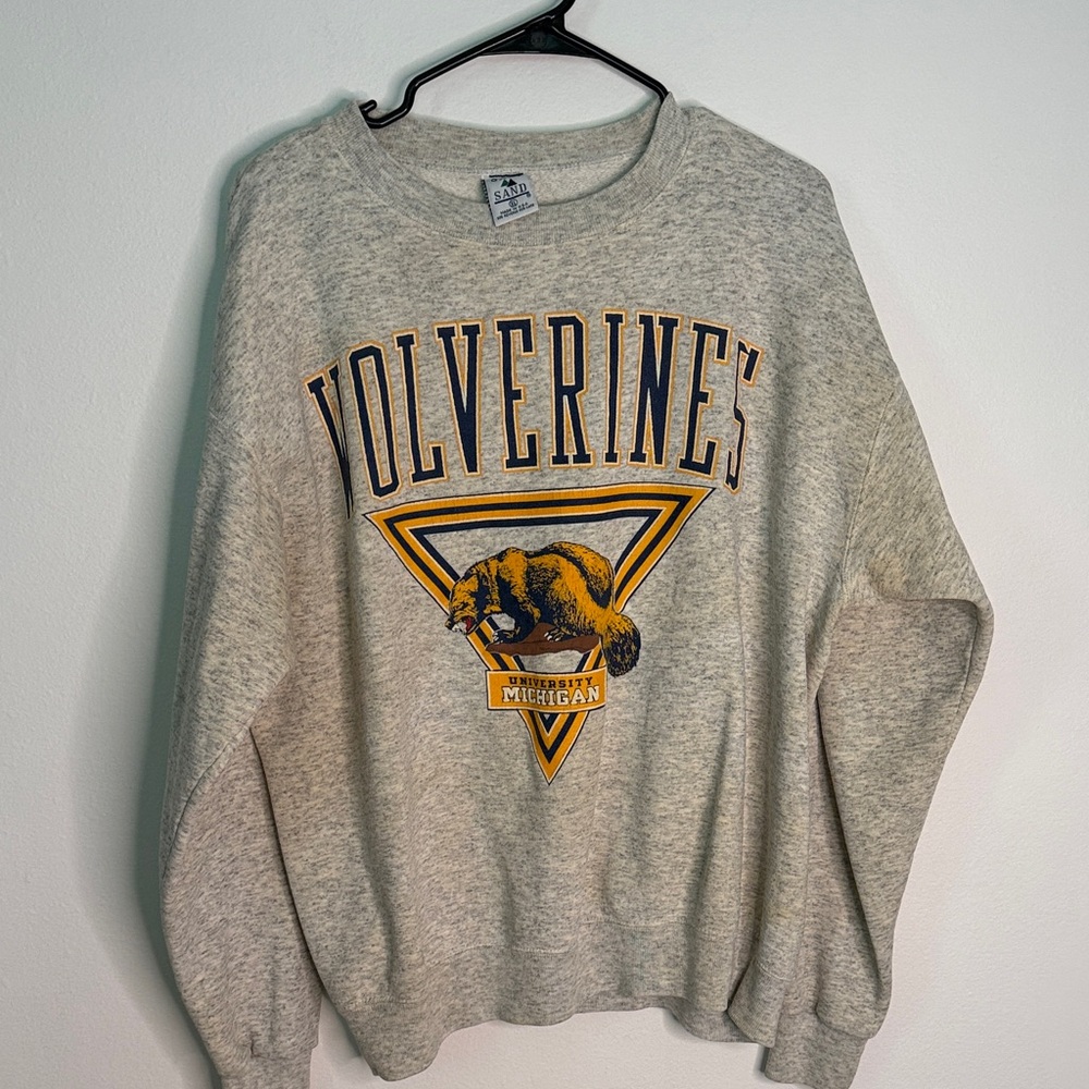 Vintage 90s Michigan Wolverines Crewneck Sweatshirt XL Galt Sand Made USA
